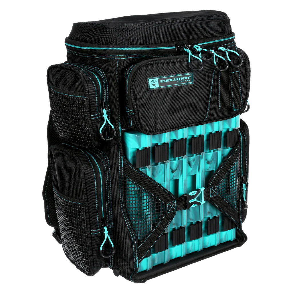 Drift Series 3600 Tackle Backpack with Rod Holders & Quick Latch Trays
